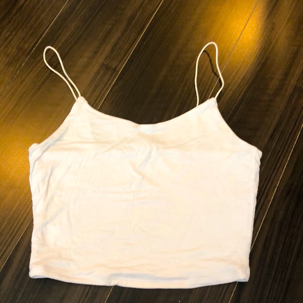 Garage white crop tank